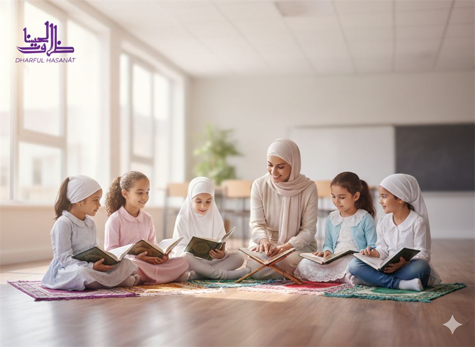 Séance d'apprentissage à l'école Dharful Hasanât